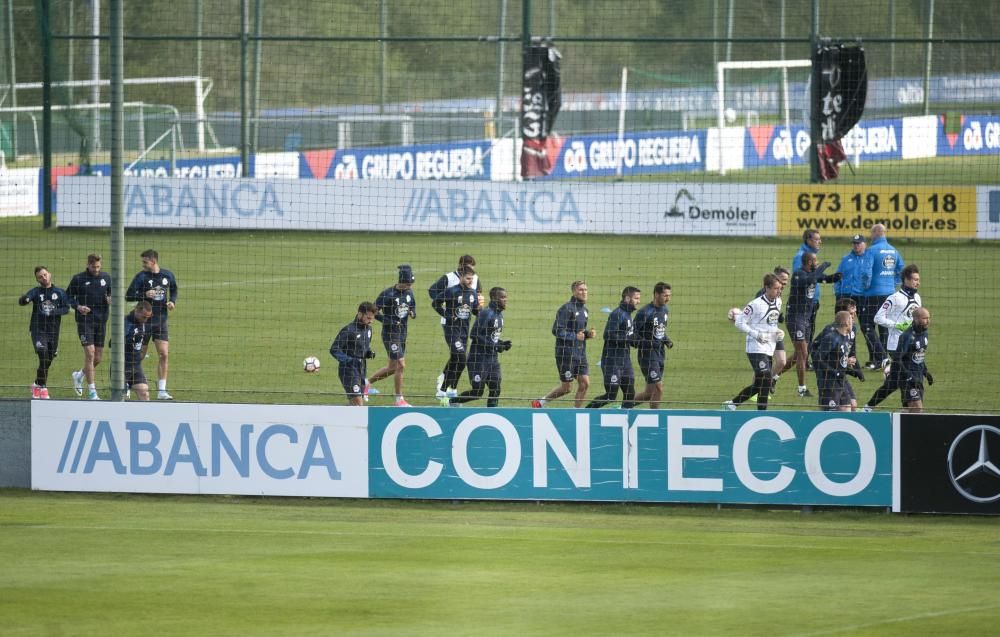 El técnico rebajó la intensidad a dos días de visitar al Valencia. La reincoporación de Celso Borges ha sido la prinicpal novedad.