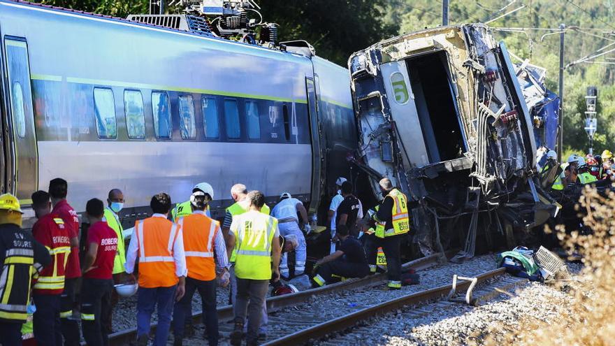 Una imagen del accidente de tren en Soure