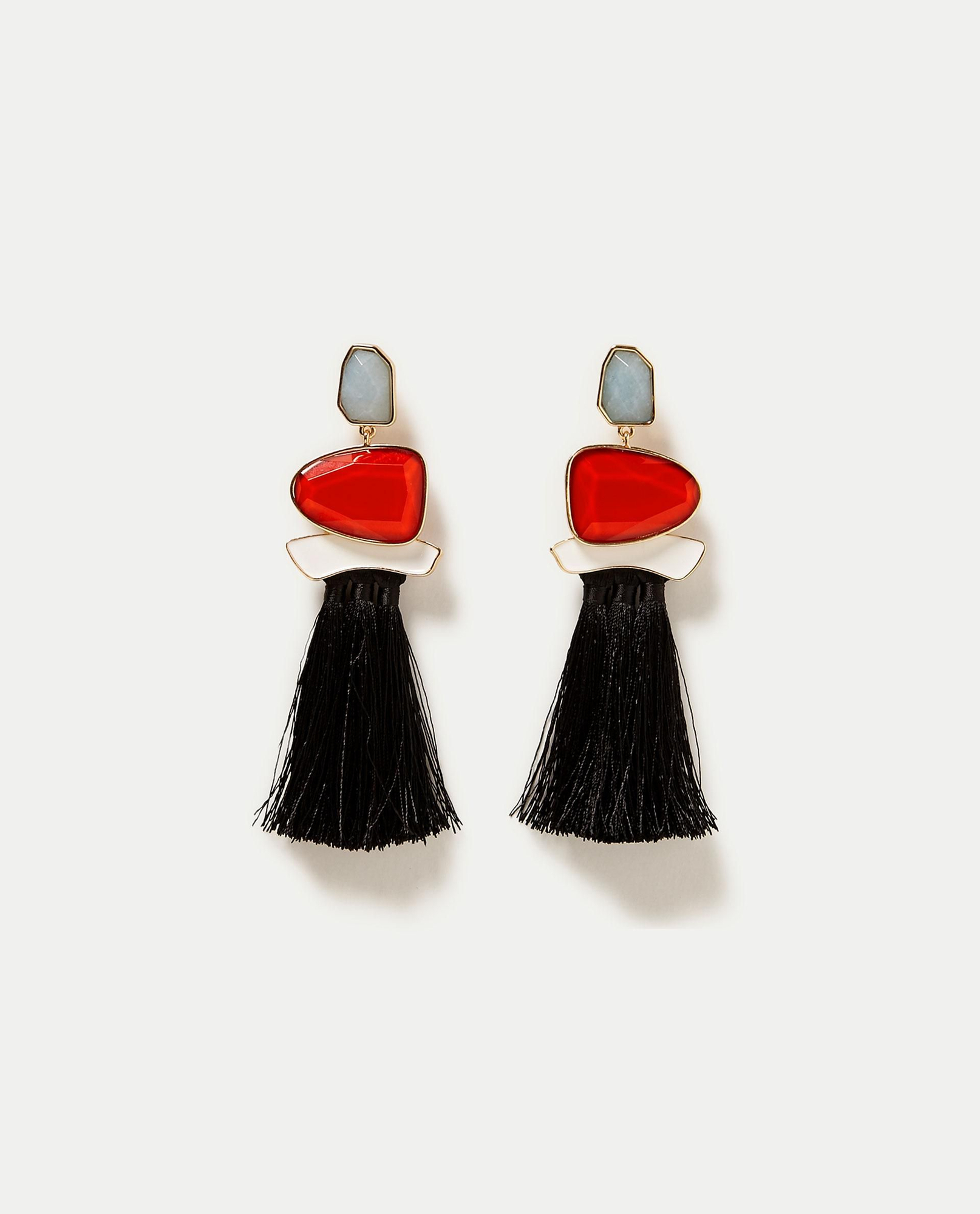 Pendientes piedras y pompones, Zara