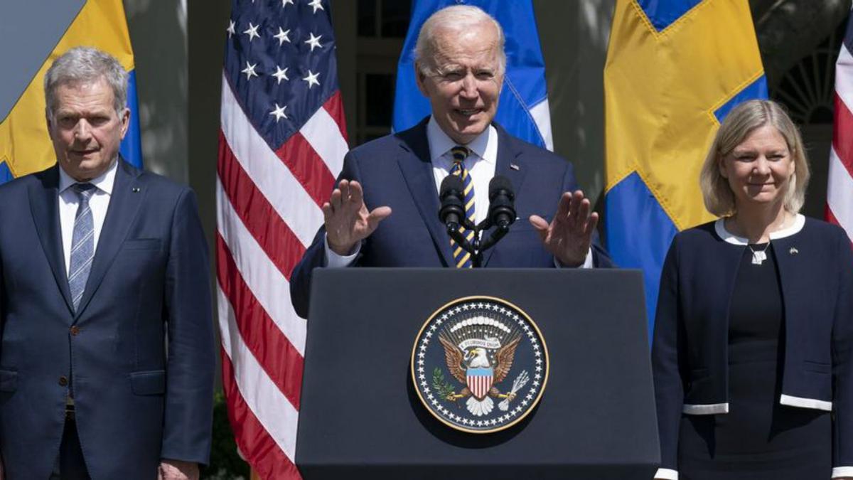 Sauli Niinisto, Joe Biden i Magdalena Andersson  | JOSE LUIS MAGANA/AFP