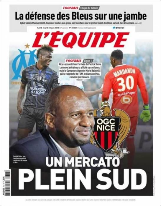 Portada L'ÉQUIPE martes 12 de junio de 2018