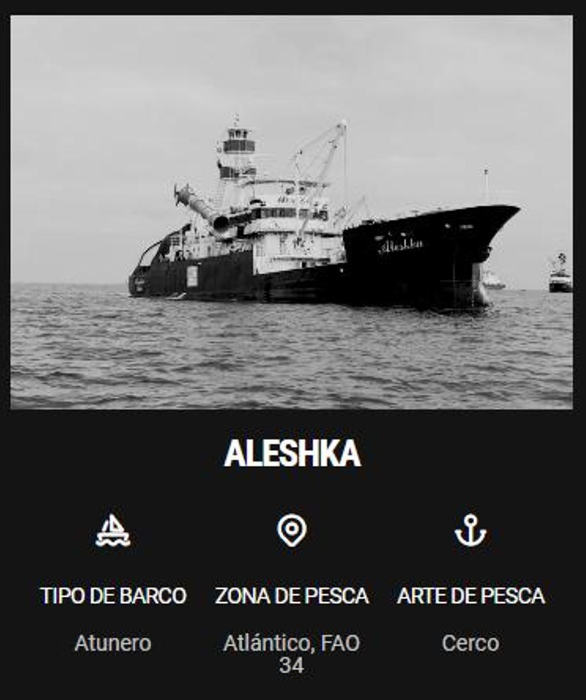 Ficha del atunero &quot;Aleshka&quot; en la página web de Wofco