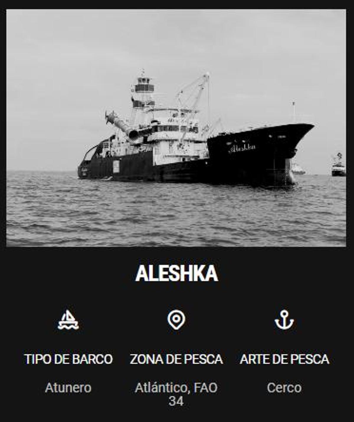 Ficha del atunero "Aleshka" en la página web de Wofco