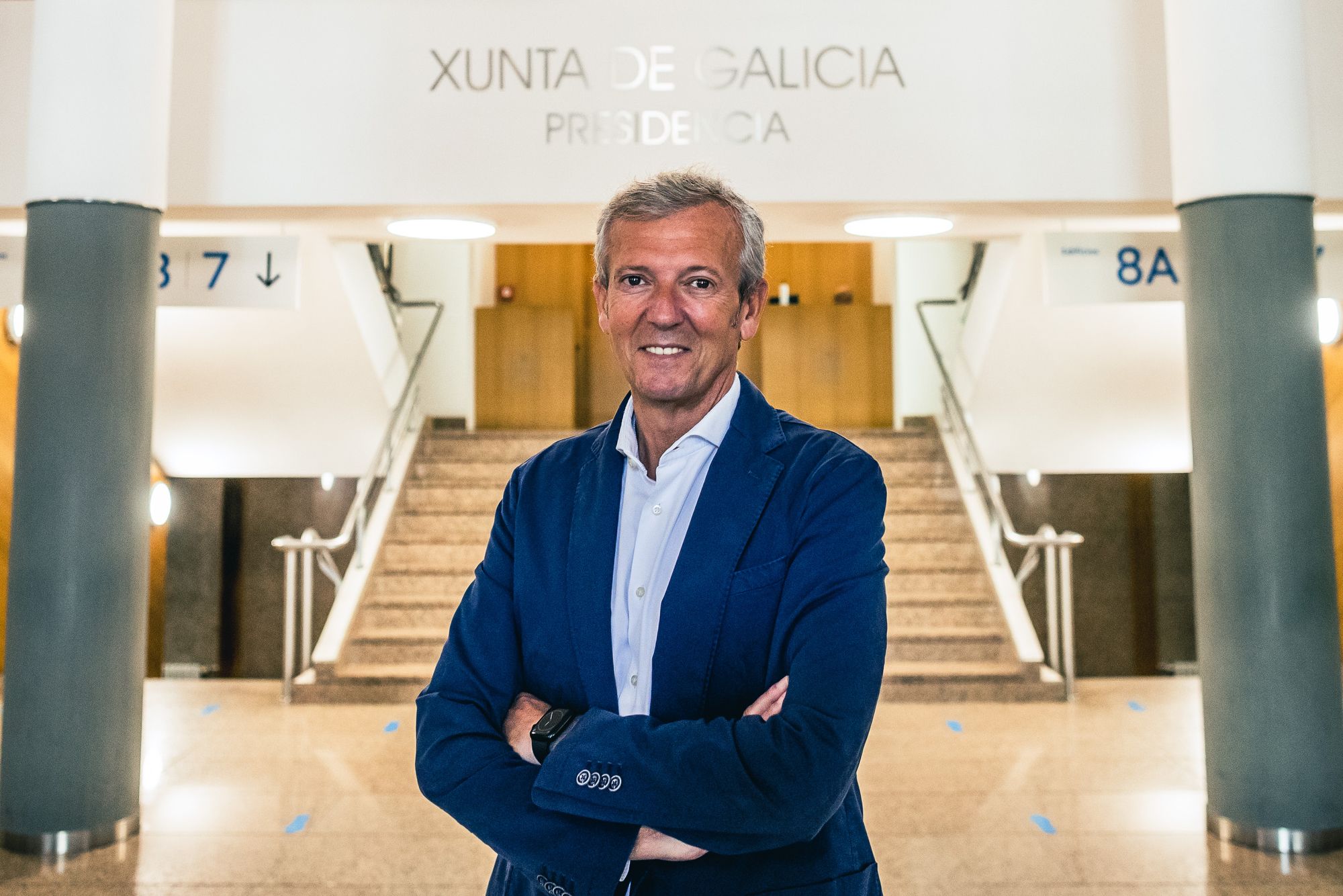 Alfonso Rueda, en la sede de la Xunta.