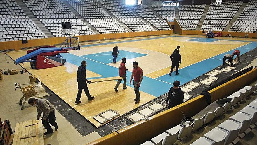 El parquet definitiu  de Fontajau ja està gairebé instal·lat