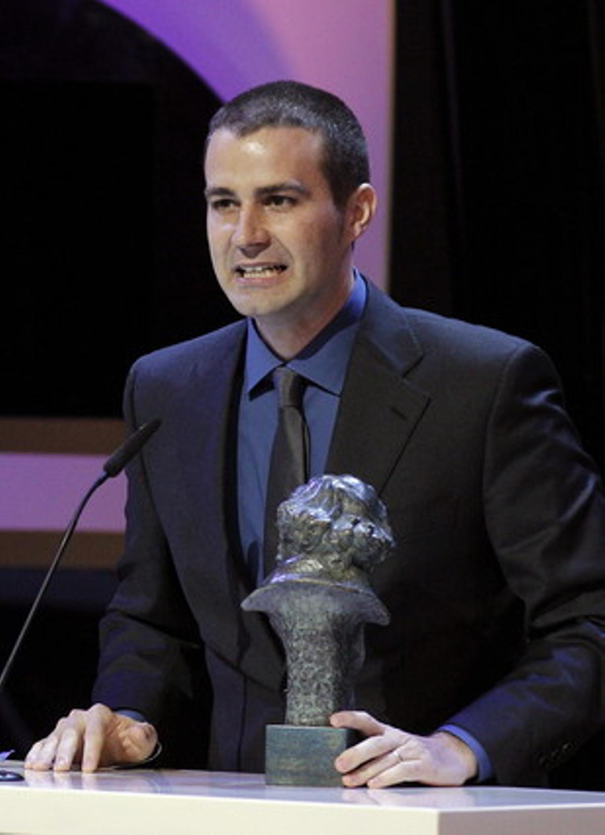 Jaime Maestro tras recibir el premio a mejor cortometraje de animación español por ’El vendedor de humo’.