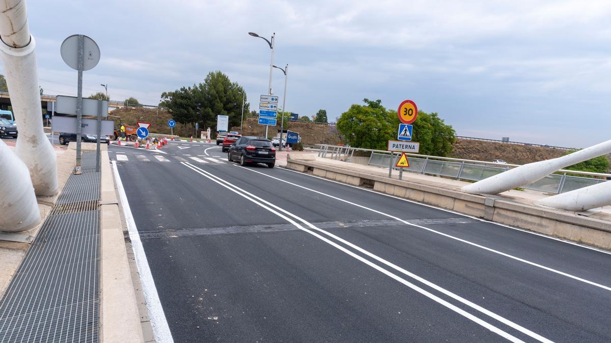 Entrada a la turborrotonda en sentido Paterna