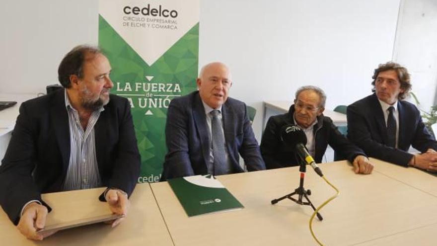 Joaquín Garrido, Joaquín Pérez, Juan Perán y Antonio Gonzálvez, en la presentación del acto.