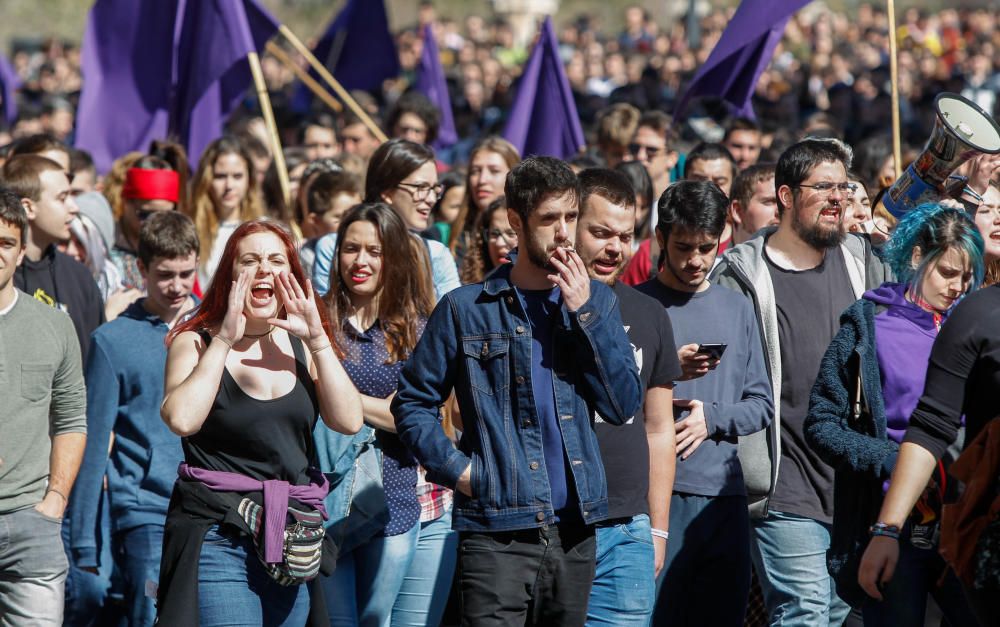 Manifestación estudiantil en Valencia en defensa de la enseñanza pública