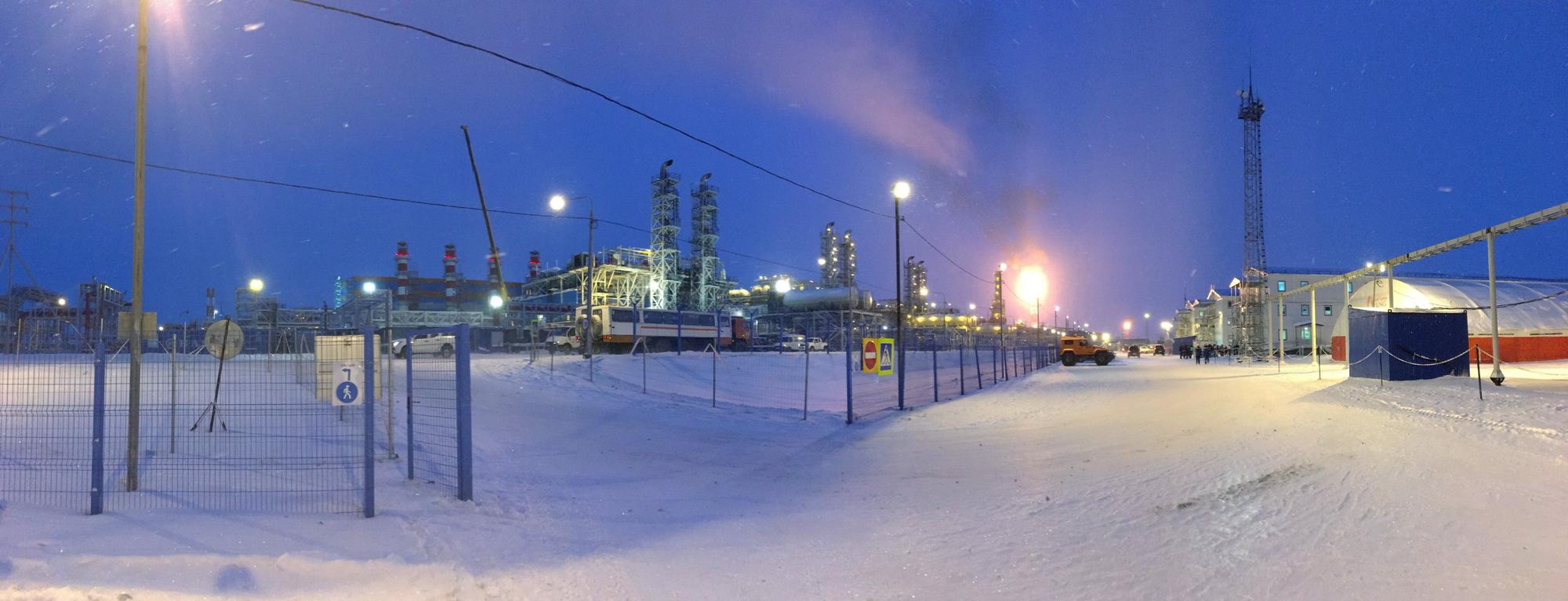 La planta de gas natural licuado de Yamal, en Sabetta, en la costa ártica.