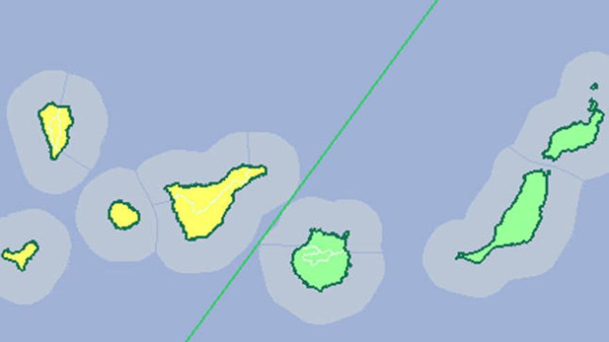 Aviso amarillo en Canarias por fuertes lluvias