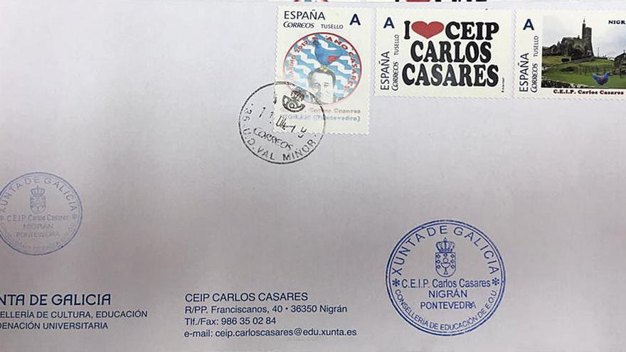 Correos edita cuatro sellos dedicados al colegio Carlos Casares de Vilariño  - Faro de Vigo