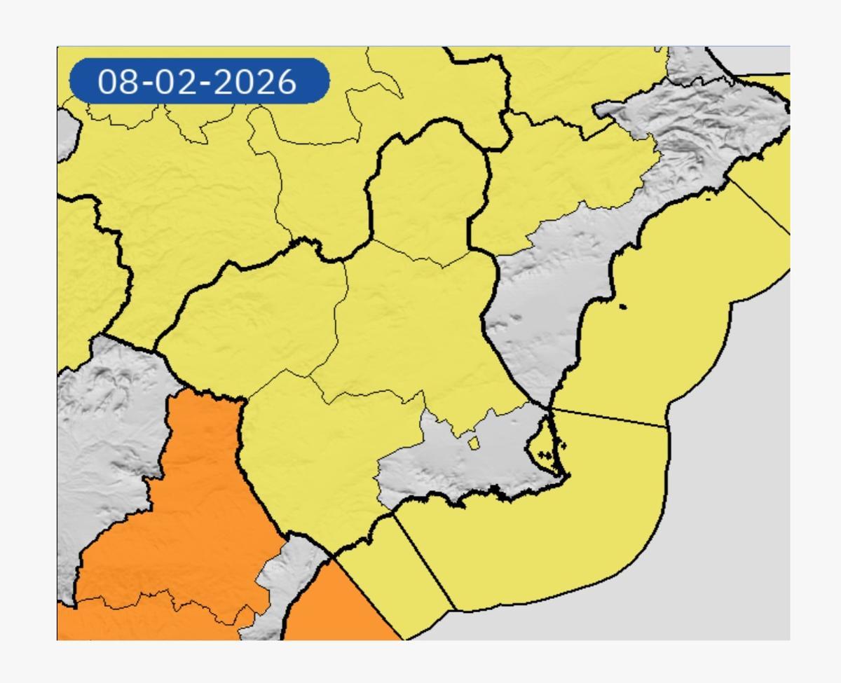Mapa de avisos de la AEMET para este domingo