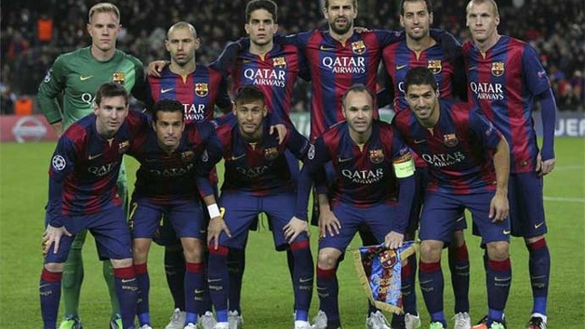La alineación del Barça-PSG de la 6ª jornada de la Liguilla de la Champions 2014-15 