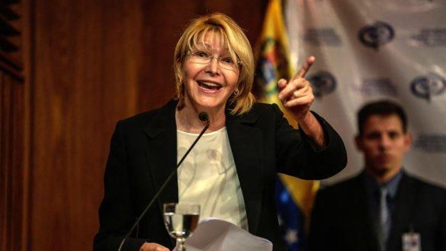 La fiscal general de Veneçuela, Luisa Ortega Díaz, durant la seva compareixença d&#039;ahir