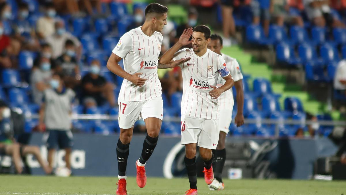 Erik Lamela dio los tres puntos al Sevilla en el minuto 93.