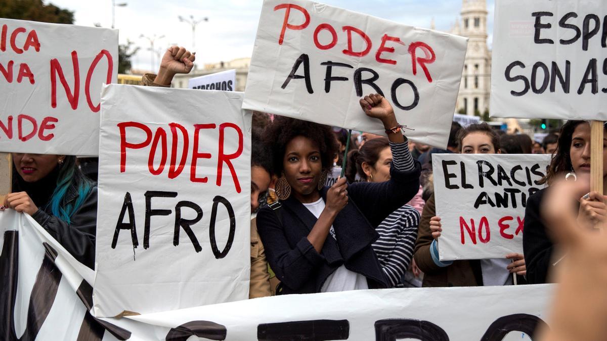 Imagen de archivo de una protesta contra el racismo en Madrid.