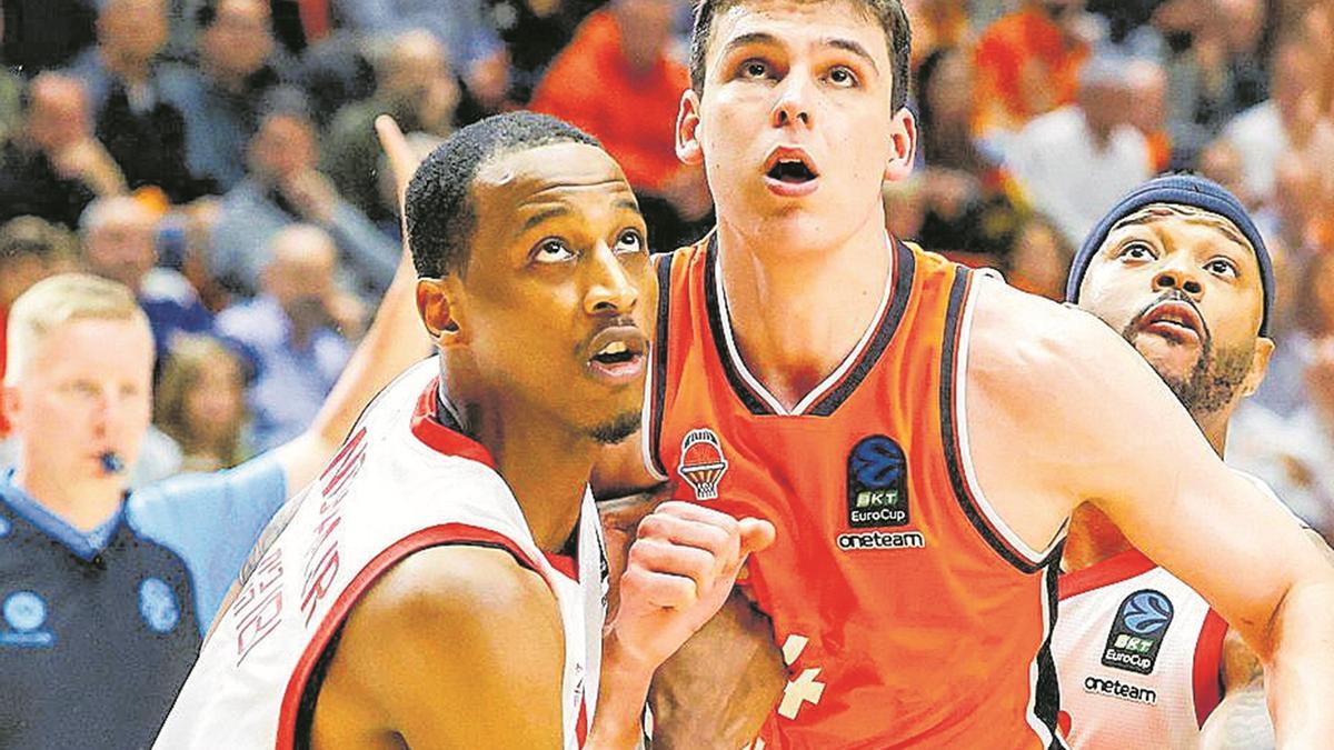 Jaime Pradilla, en el último partido de Eurocup en La Fonteta.