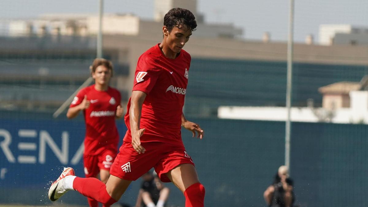 Juan Sebastián, en un amistoso con el Andorra.