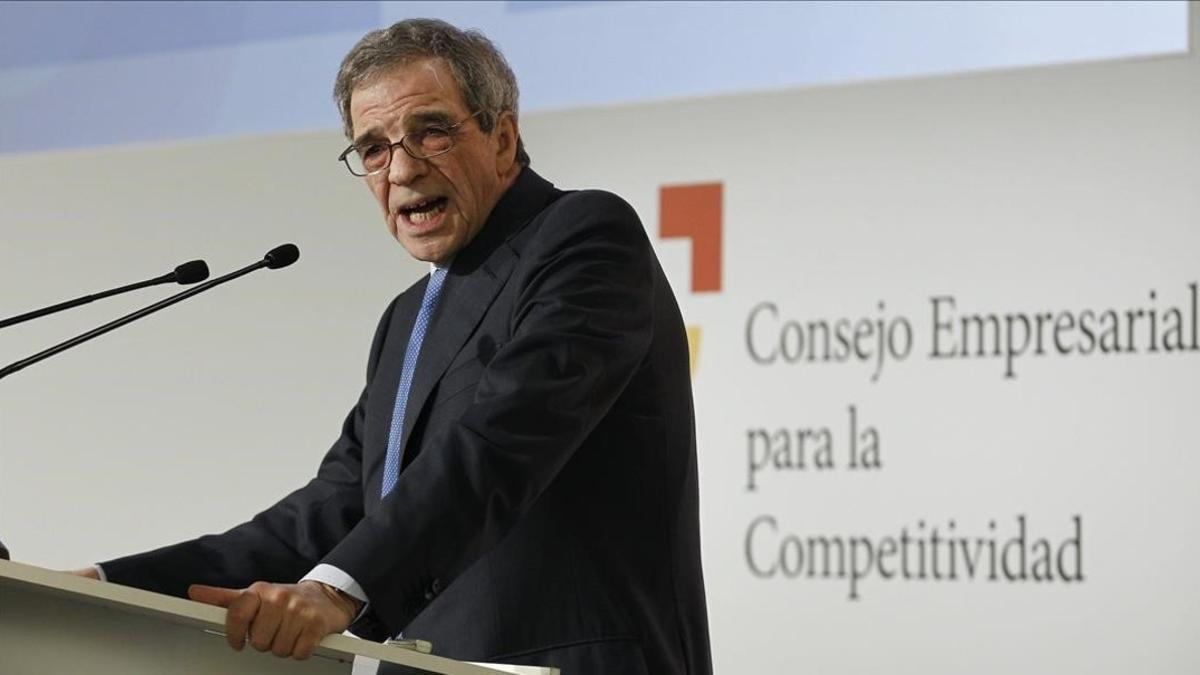 Cásar Alierta, presidente del Consejo Empresarial de Competitividad, en un acto del 'lobby'.