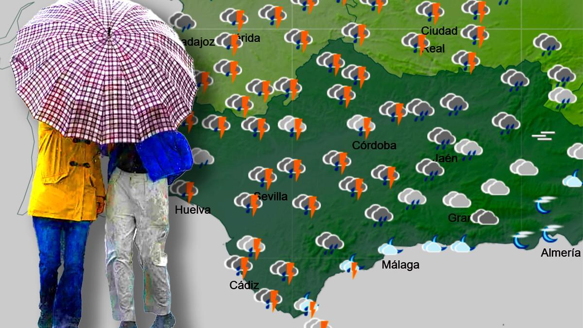 Las tormentas llegan este domingo a Andalucía.
