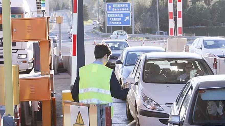 Un dels peatges gironins afectats per la darrera jornada de vaga.