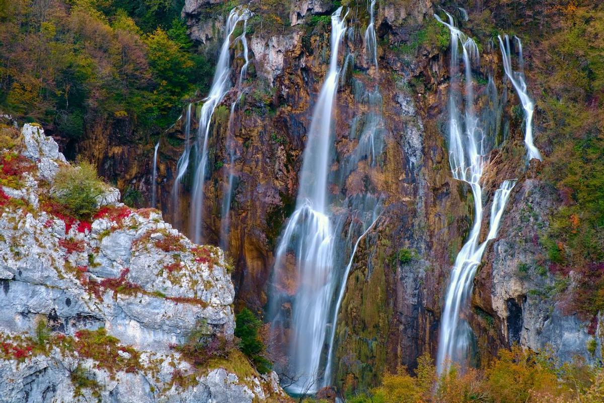 Plitvice otoño cascadas