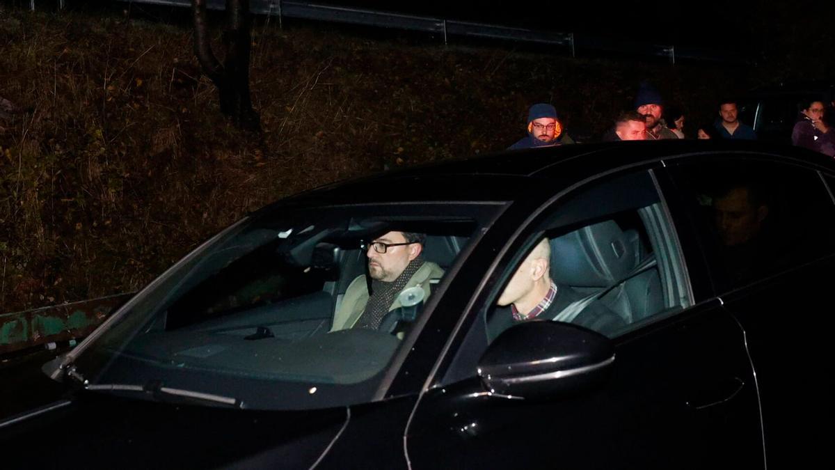 Adrián Barbón llega a la mina de Cangas del Narcea