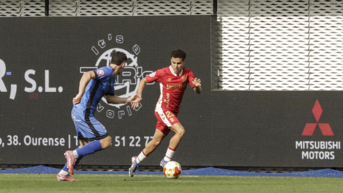 Jeremy Jorge, en el partido Ourense-CD Tenerife de la temporada pasada.