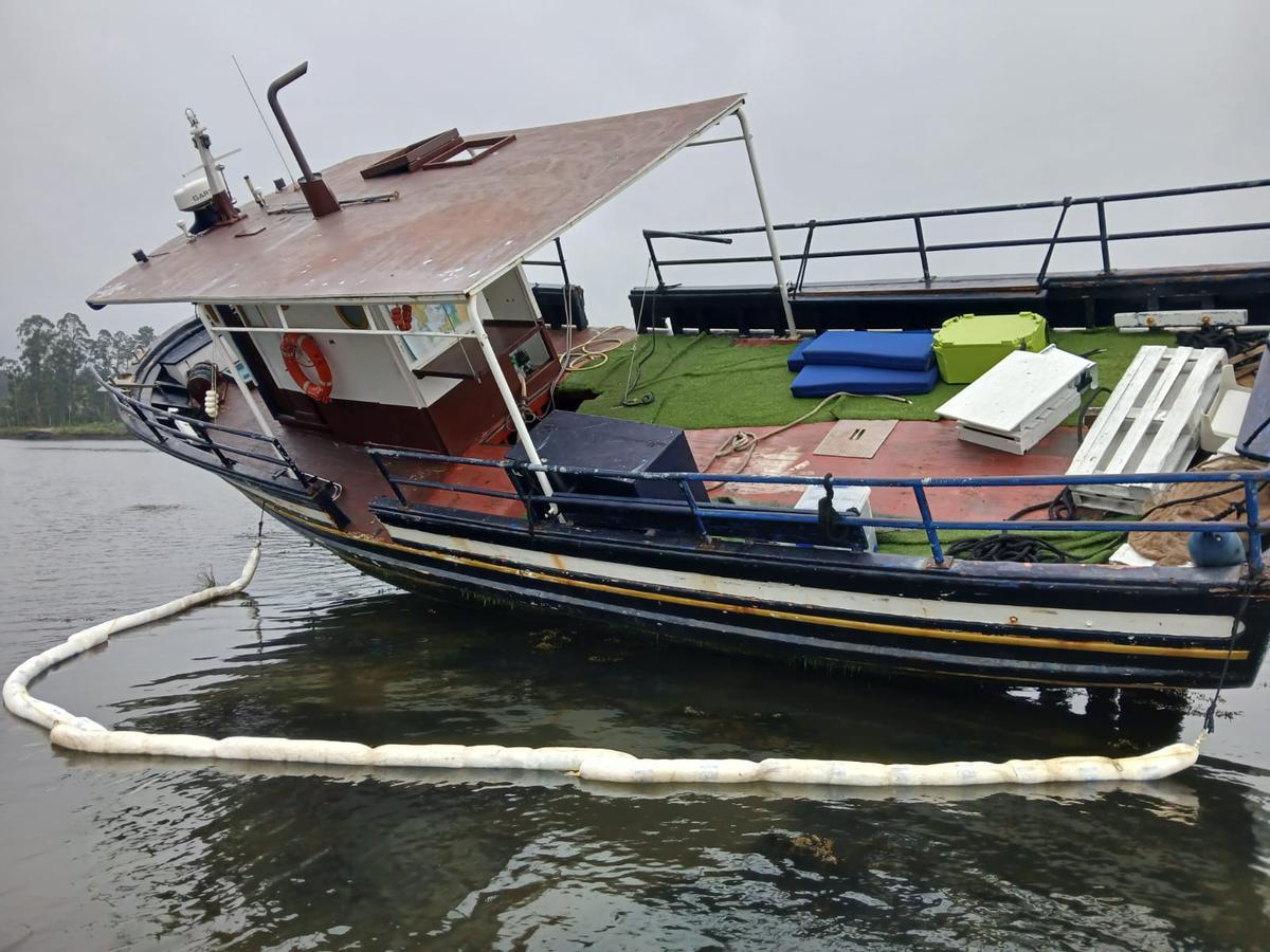 La barrera anticontaminación instalada.