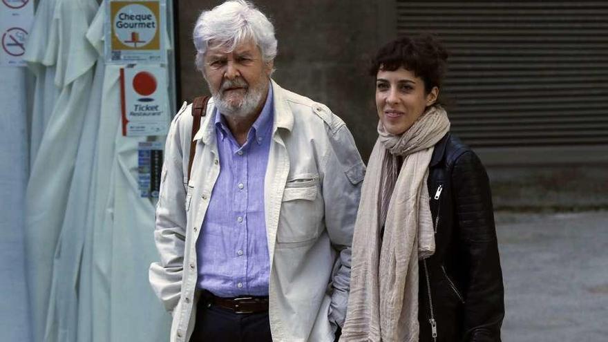 Beiras y Alexandra Fernández antes de su mitin ayer en Vigo. // Ricardo Grobas