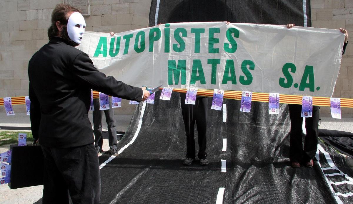 Der Gob bei einer Demonstration gegen den Autobahnbau auf Mallorca.