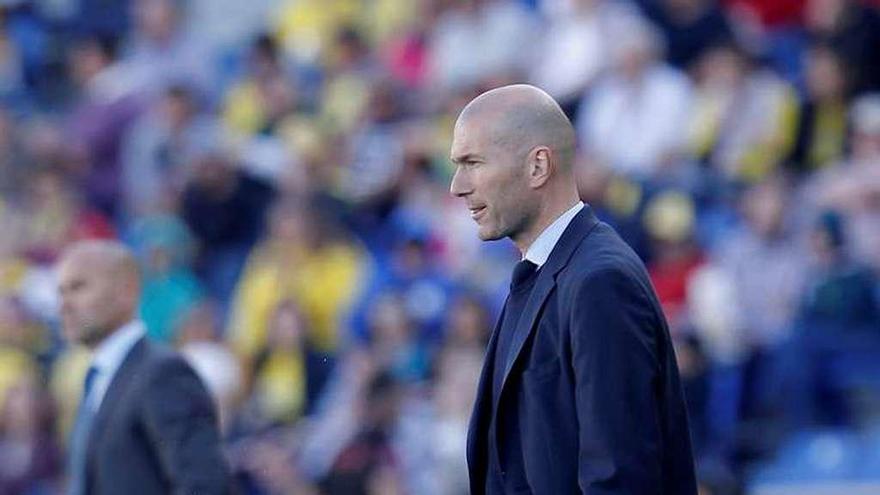 Zidane, durante el partido en Las Palmas.