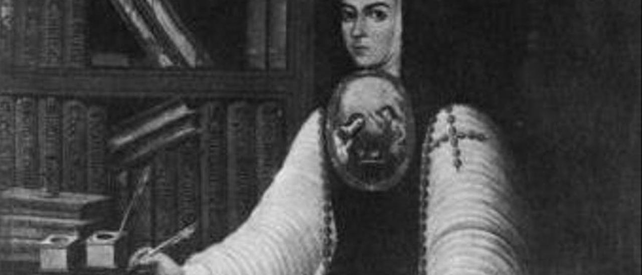 Sor Juana Inés de ña Cruz, retrato por Juan de Miranda.