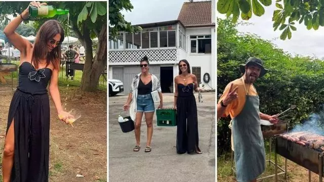Paula Echevarría va con Miguel Torres y amigos al merendero de moda de Asturias: con alquiler de parrillas y paelleras para hacer la comida allí mismo