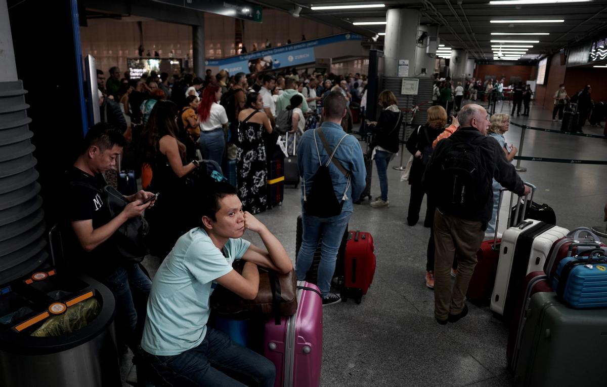 Estación de Atocha con retrasos de trenes.