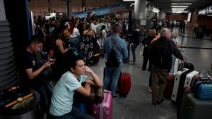 Estación de Atocha con retrasos de trenes.