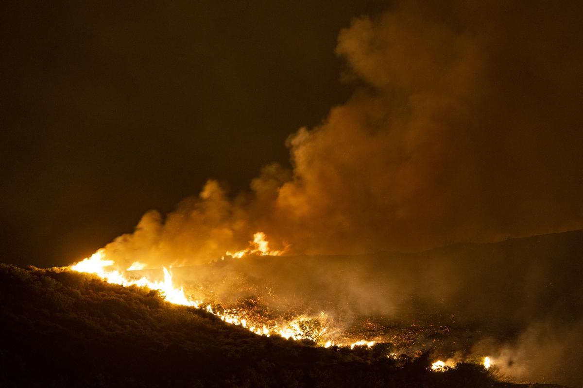 Incendio en la zona de Kiotari de Rodas, Grecia.