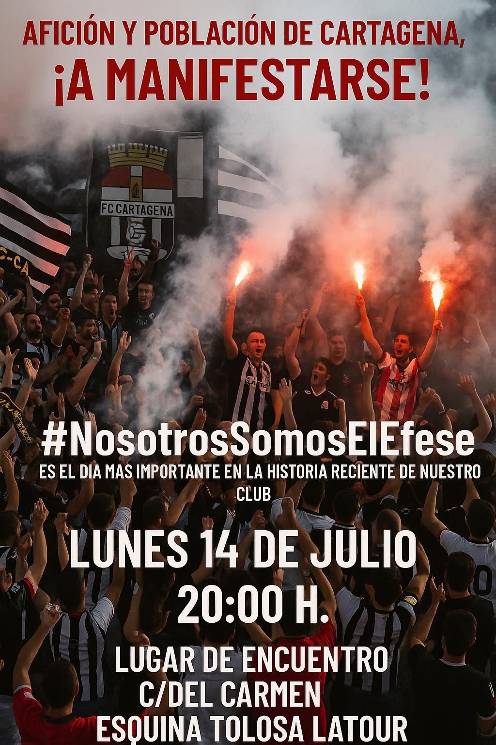 Cartel de las peñas para la manifestación del lunes