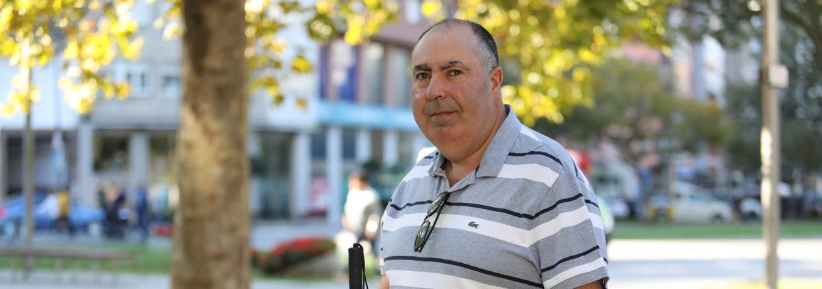 Andrés Mayor, en el parque de Las Meanas de Avilés.