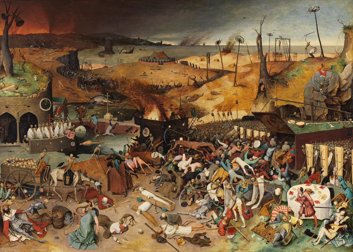 'El triunfo de la Muerte' (1562), de Pieter Brueghel el Viejo, expuesta en el Museo del Prado. Una visión apocalíptica del impacto de la peste en Europa.