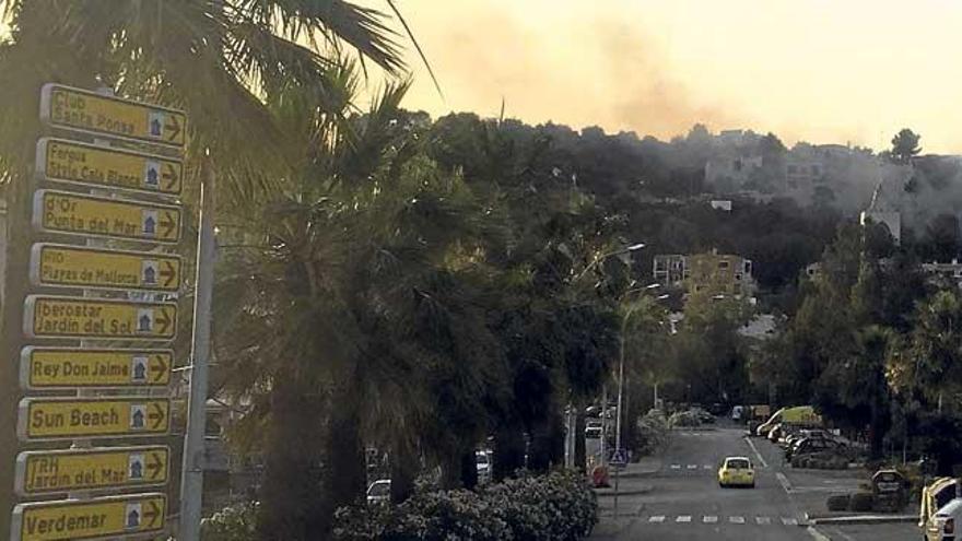 Un fuego forestal en Santa Ponça