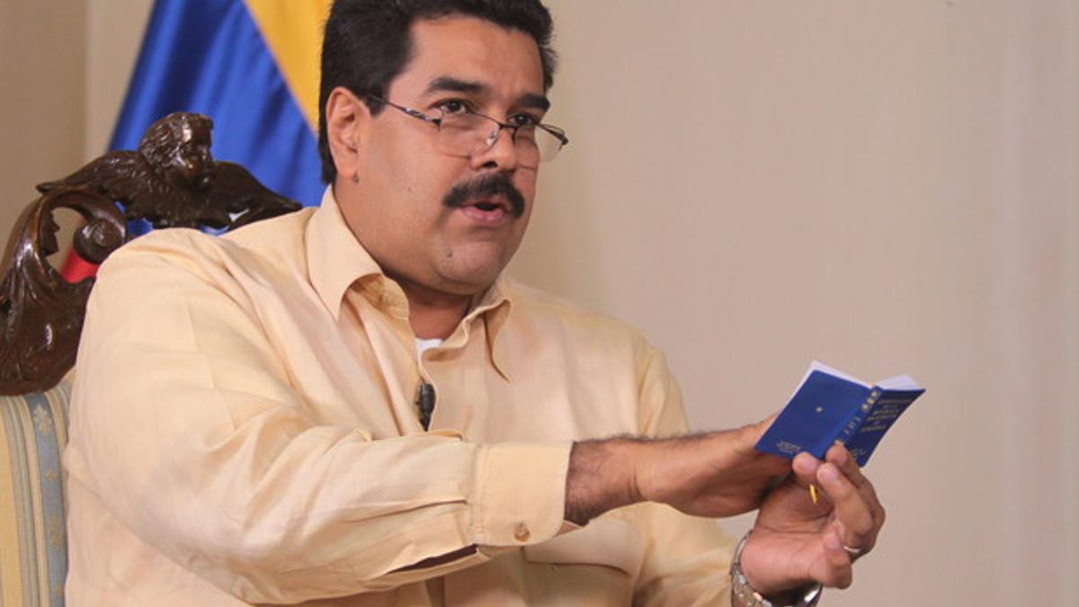 El vicepresidente venezolano, Nicolás Maduro, durante la entrevista en la televisión estatal VTV