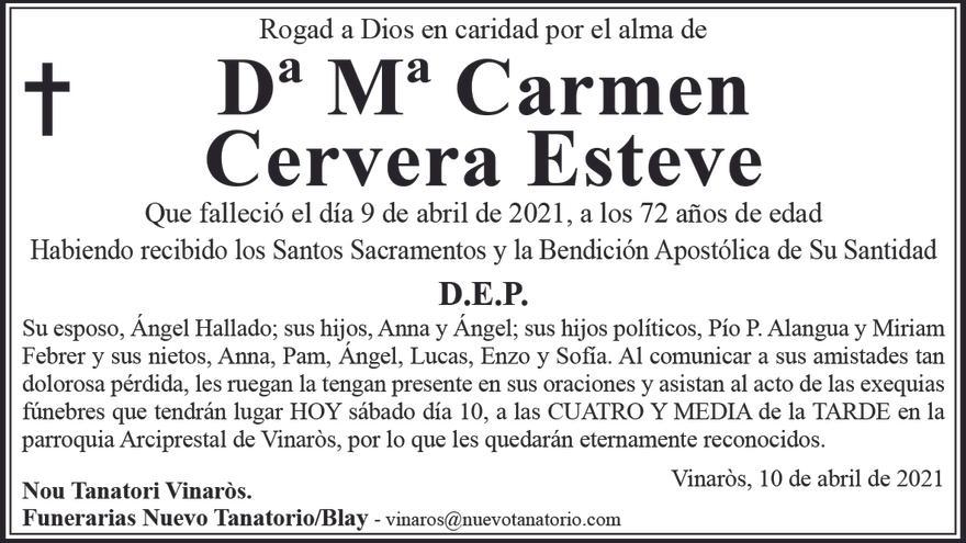 Dª Mª Carmen Cervera Esteve