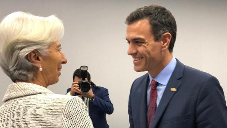 Lagarde y Sánchez, durante su encuentro en Buenos Aires.