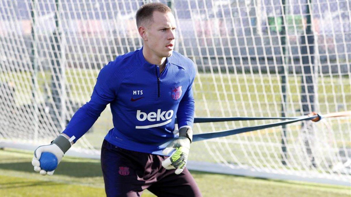 Ter Stegen, entrenando en una imagen de archivo