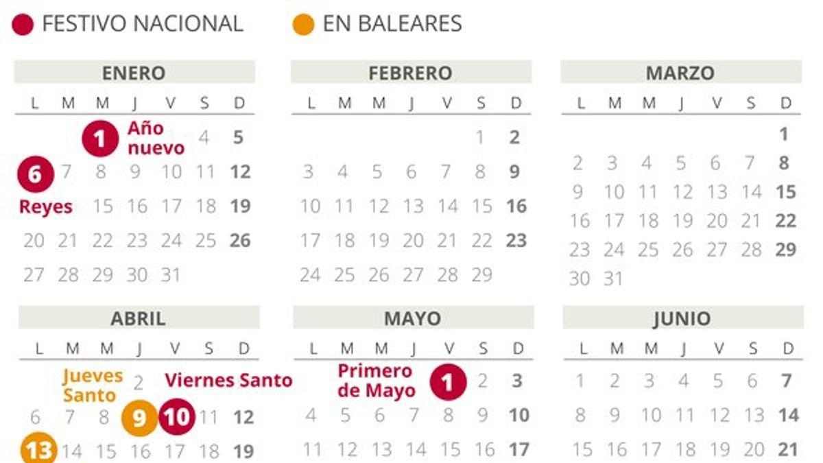 Calendario laboral Baleares 2020