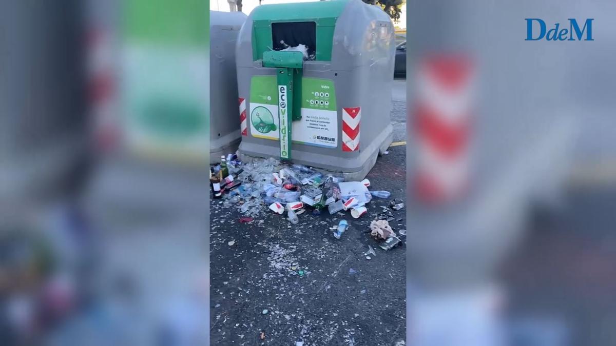 (VÍDEO) Comerciantes del Paseo Marítimo de Palma se quejan porque los contenedores son pocos y no son apropiados para el tamaño de las bolsas de basura de los negocios