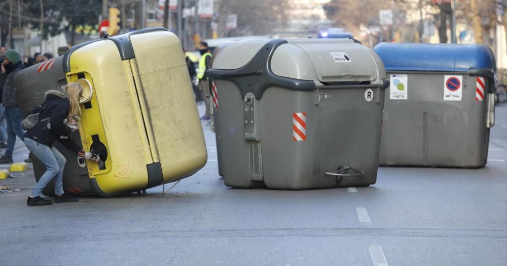 Accions dels piquets en la vaga del 21-F a Girona