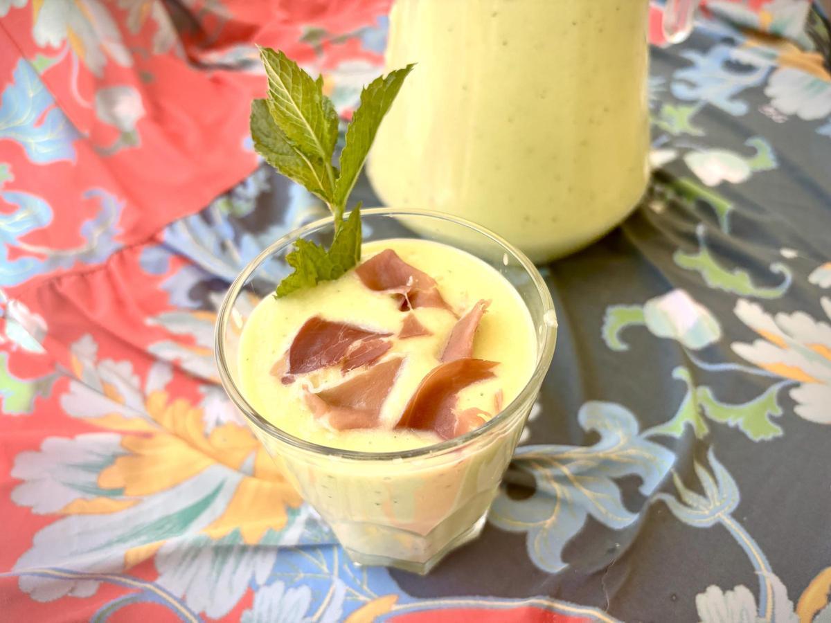 El gazpacho verde de melón, aguacate y menta.